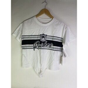 Las Vegas Raiders Womens XS Wear by Erin Andrews NFL Front Tie Retro Top T-Shirt